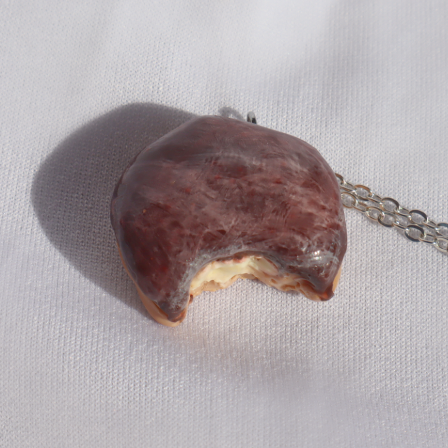 Collier Beigne - Crème Boston - bijoux nourriture miniature