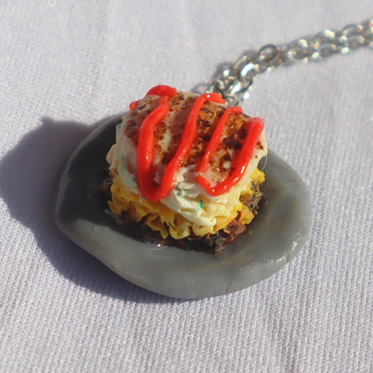 Collier Pâté chinois - bijoux nourriture miniature
